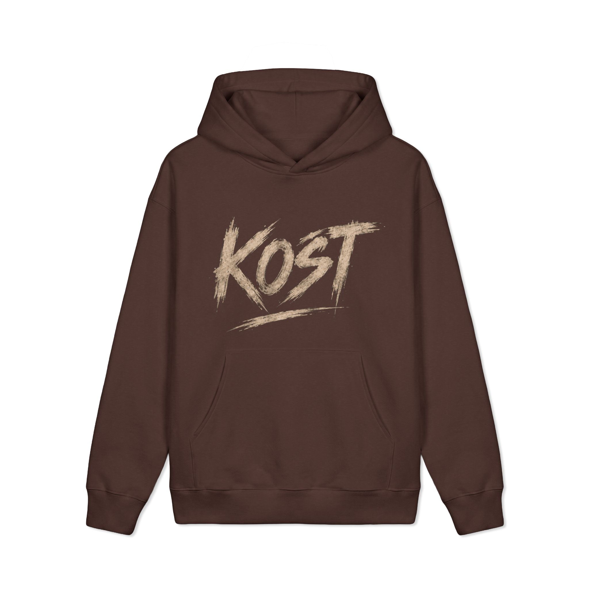 KOST Script Logo Hoodie — Vintage Brushstroke Streetwear Pullover