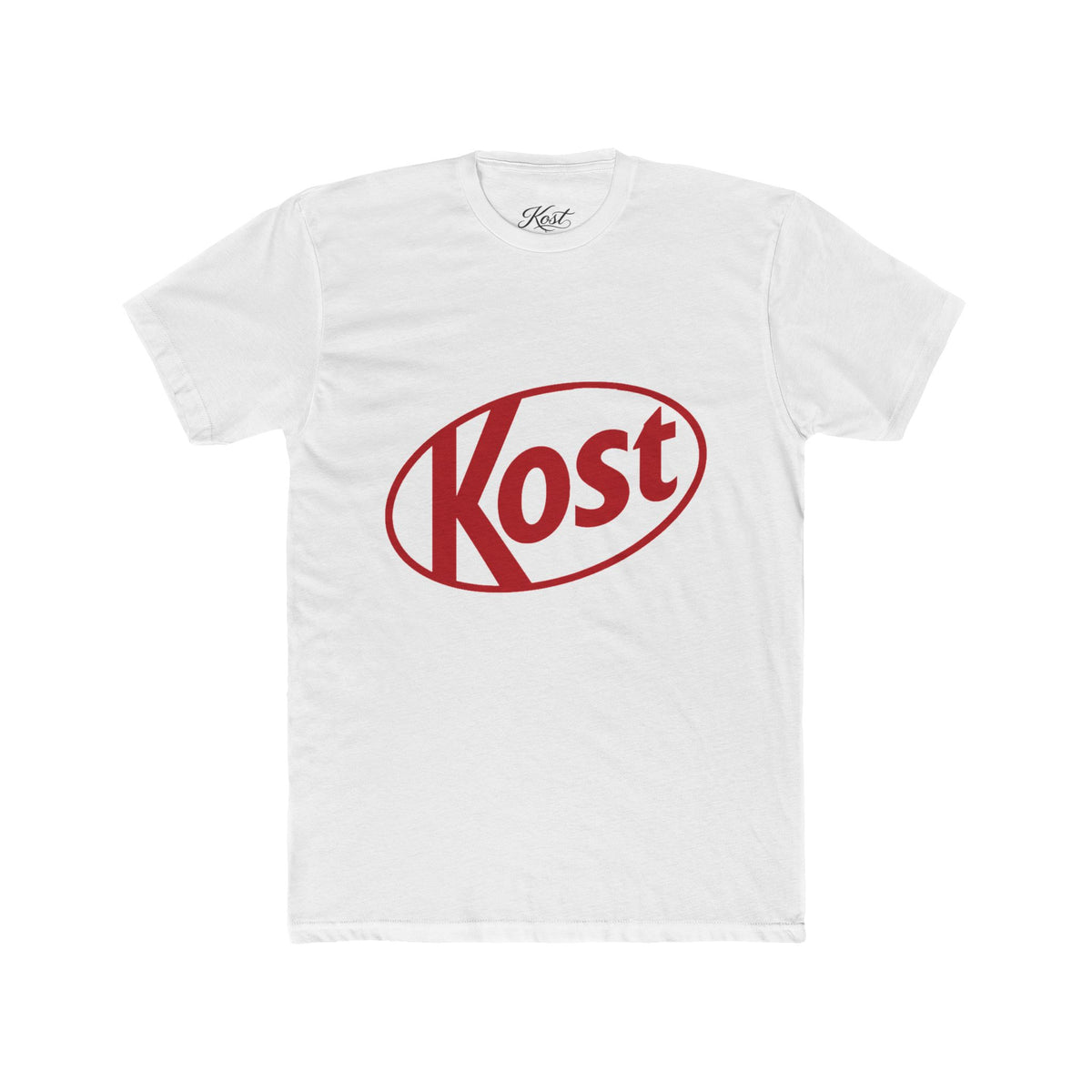 Kost Logo Tee — Retro Red Graphic Crew T‑Shirt