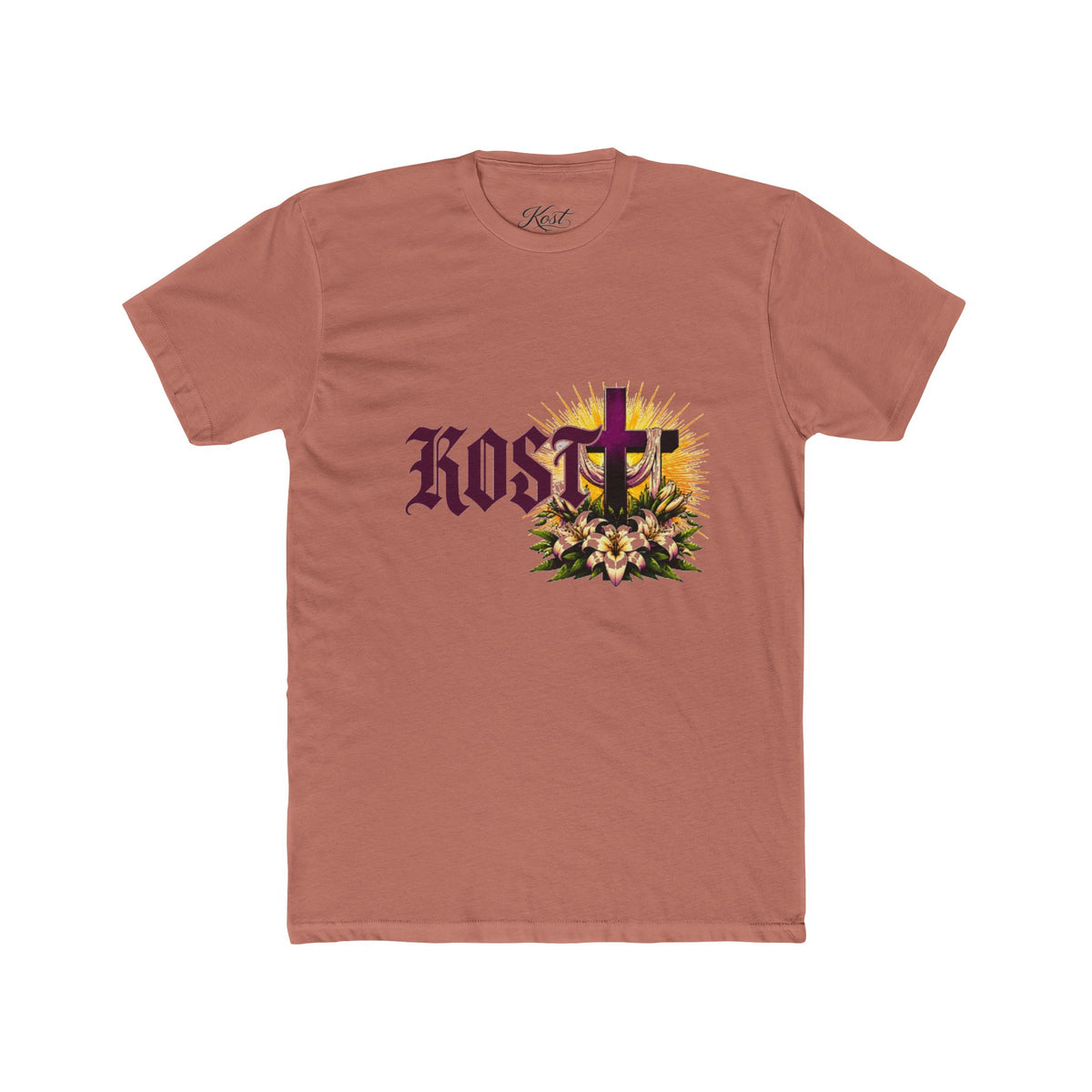 KOSTU Floral Cross Graphic T-Shirt