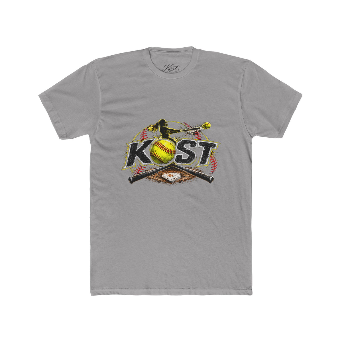 Softball Crossed Bats Tee — KOST Graphic Cotton Crew Shirt