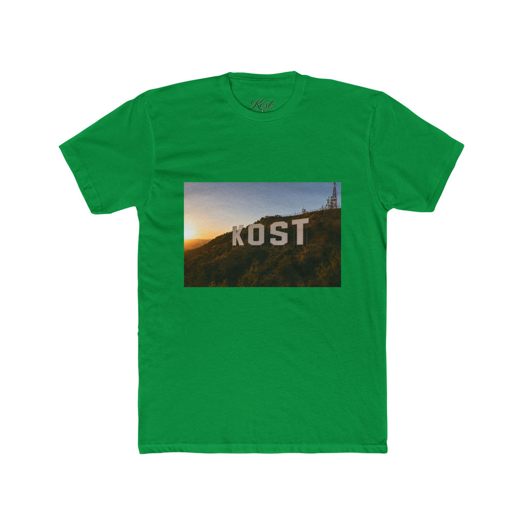 KOST Sunset Hollywood Sign Photo Tee — Vintage LA Skyline Graphic T-Shirt