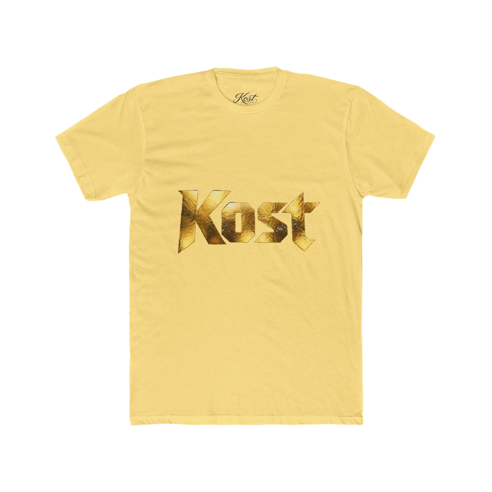 Kost Gold Logo Tee — Metallic Typography Graphic T-Shirt