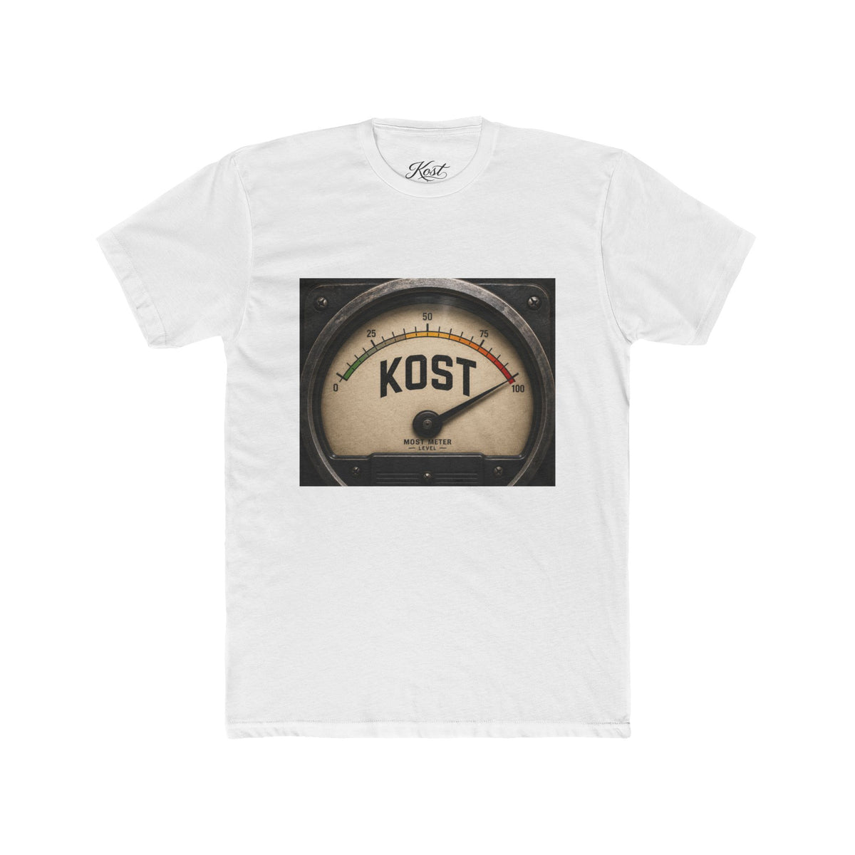 Vintage Radio Meter Tee — “KOST” Gauge Graphic Cotton T‑Shirt
