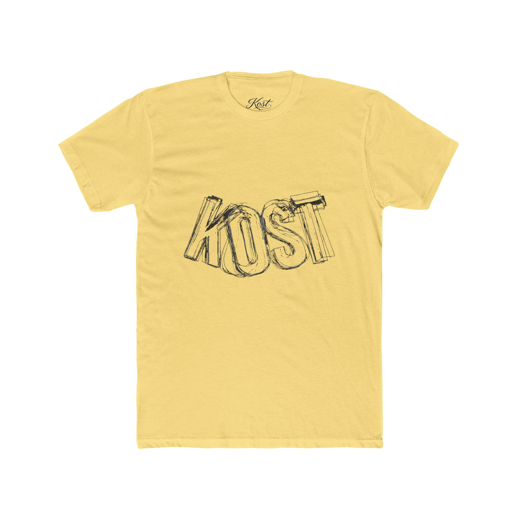 KOST Sketch Logo Tee — White Cotton Graphic T‑Shirt