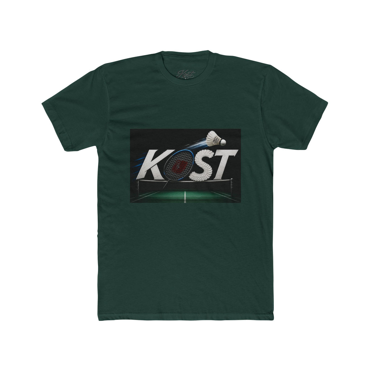 Badminton KOST Graphic Tee — Shuttlecock Court Logo T-Shirt