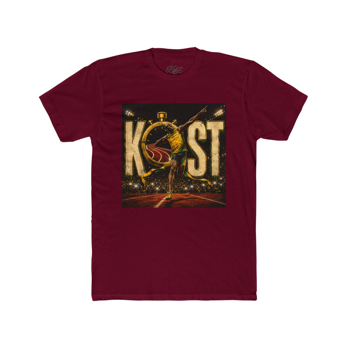 KOST Track Runner Graphic Tee — 'KOST' Stopwatch Running Design