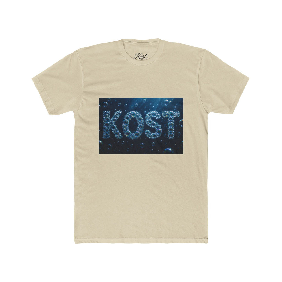 KOST Bubble Text Tee — Nautical Blue Graphic Crewneck Shirt