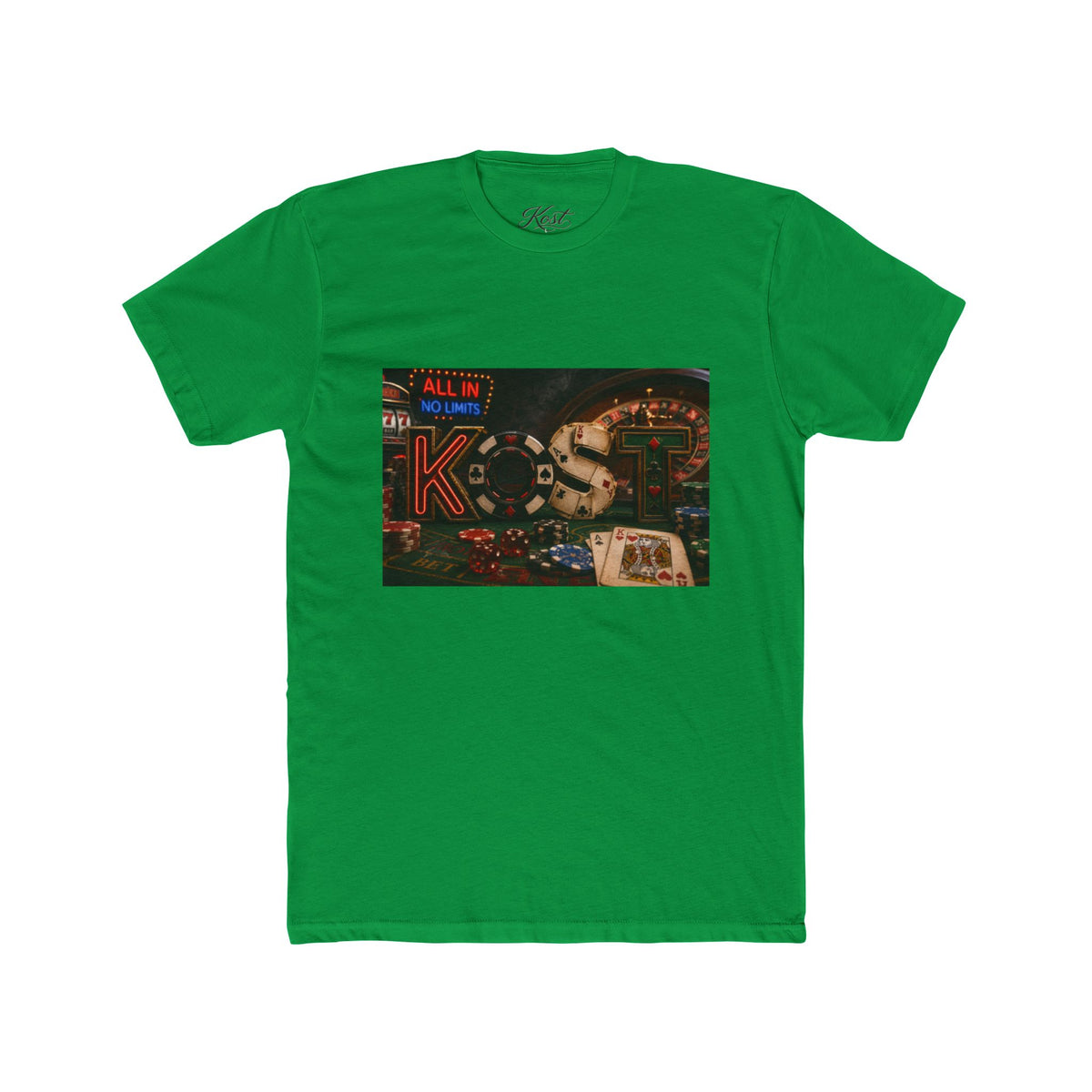 Casino Night Graphic Tee — "All In" Poker Neon Sign T-Shirt