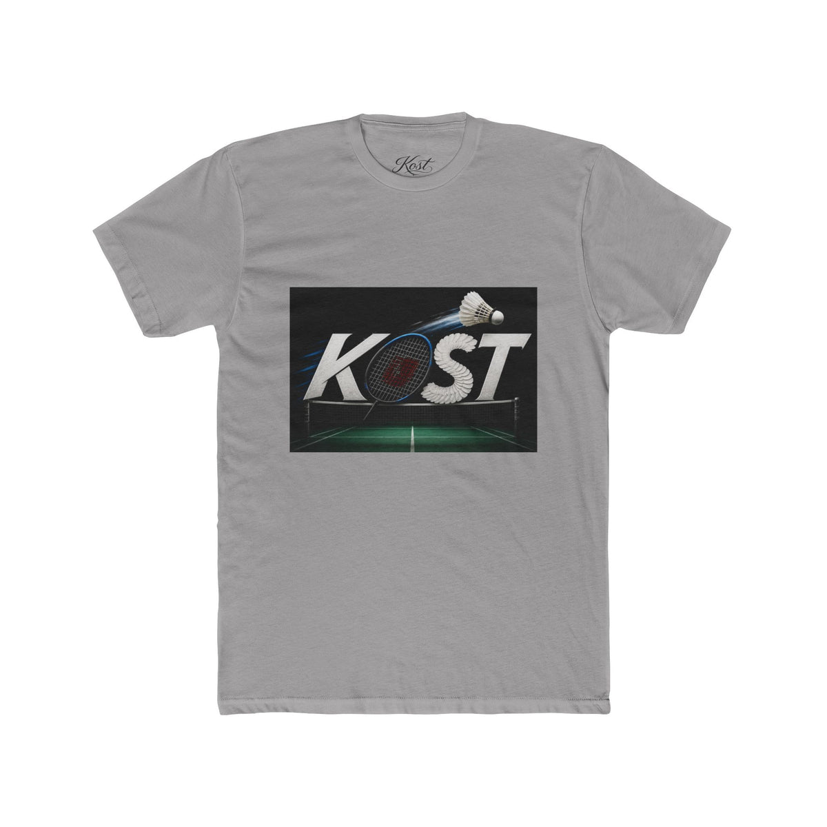 Badminton KOST Graphic Tee — Shuttlecock Court Logo T-Shirt