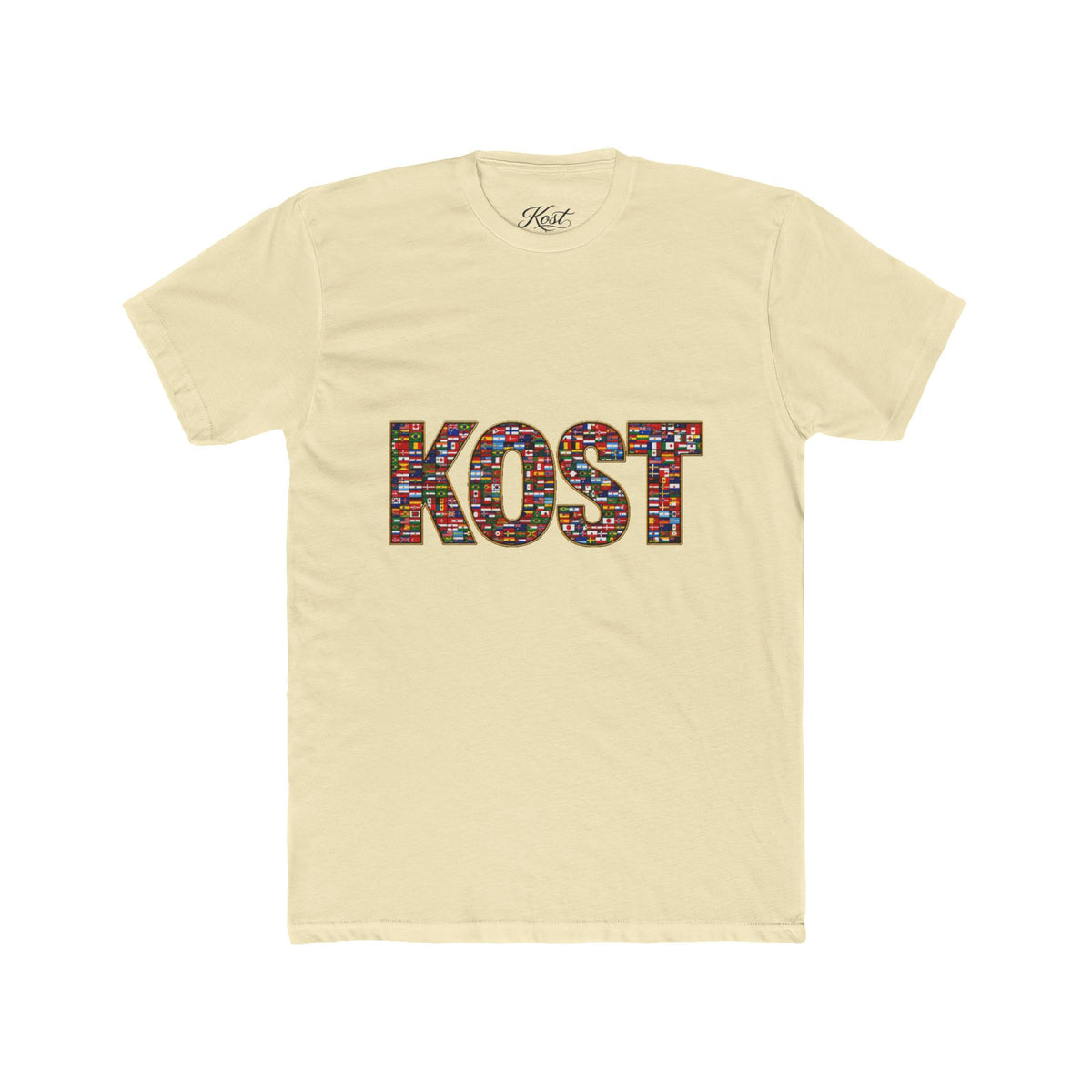 KOST Mosaic Lettered Tee — Colorful Graphic Crewneck T‑Shirt