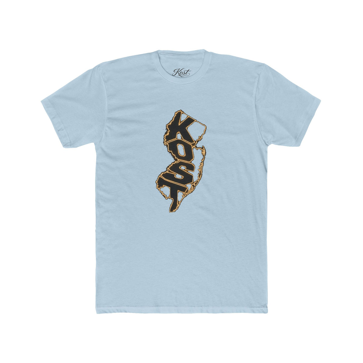 New Jersey KOSO State Outline Tee — Vintage Gold Script Jersey T-Shirt