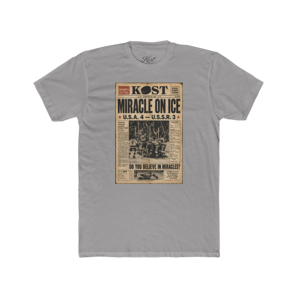 Miracle on Ice Vintage Newspaper T‑Shirt