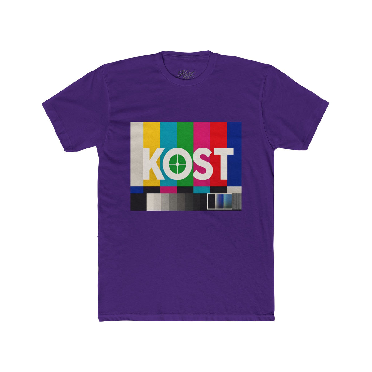 TV Test Pattern 'KOST' Graphic Tee — Retro Broadcast Logo T‑Shirt