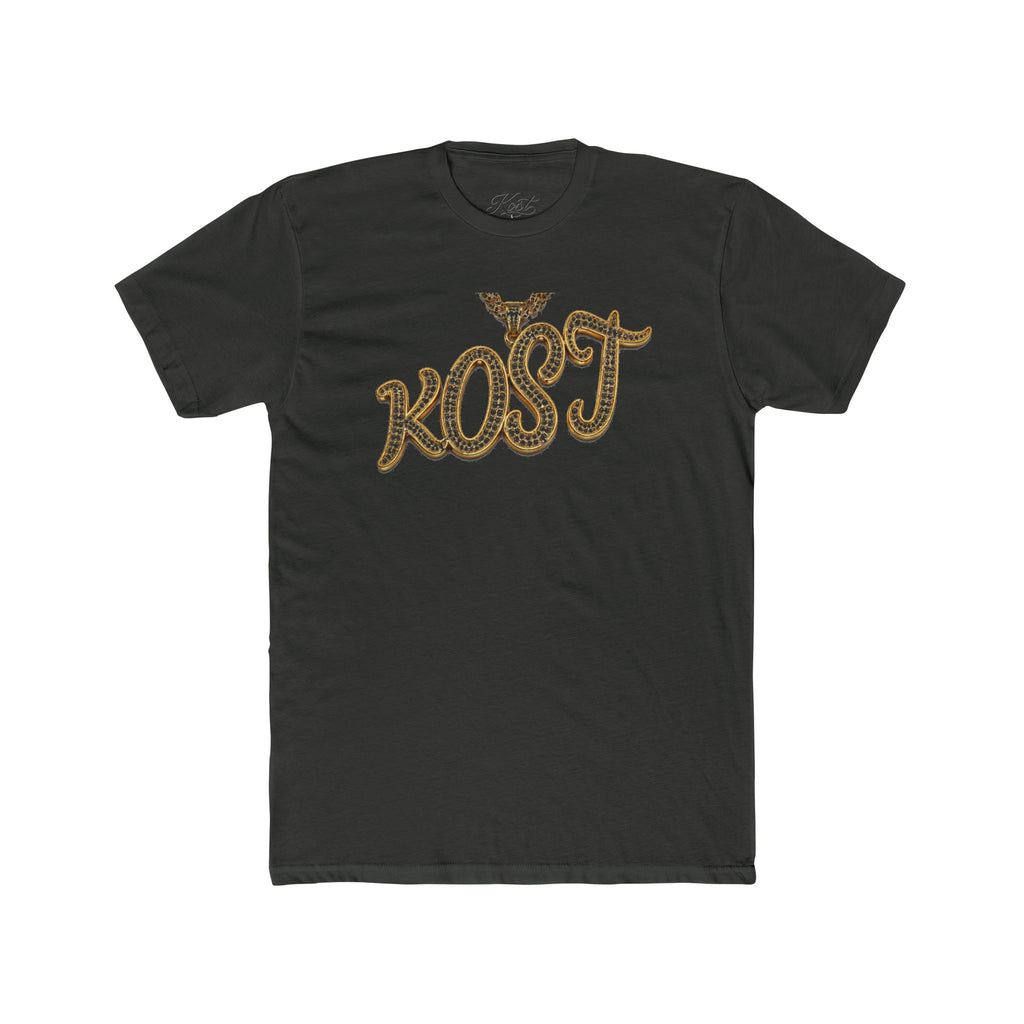 KOST Script Logo Tee — Vintage Rhinestone Lettering Cotton T-Shirt