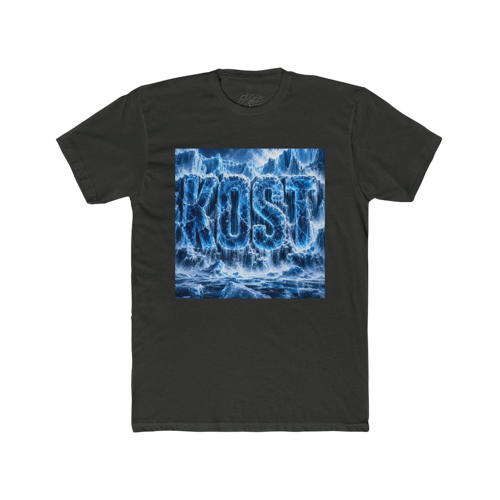 KOST Waterfall Graphic Tee — Blue Wave Texture Crew Shirt