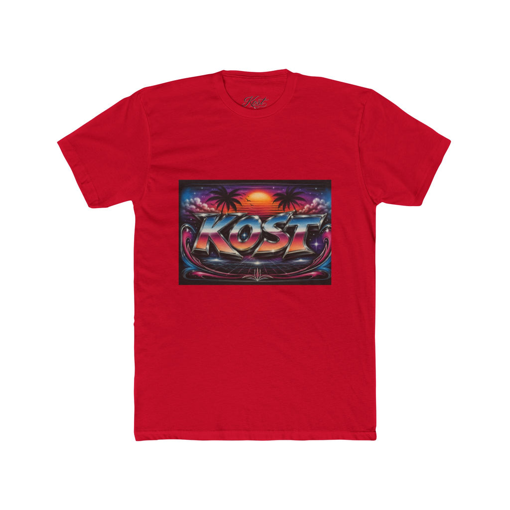 KOST Retro Sunset Tee — 80s Vaporwave Beach Graphic T-Shirt