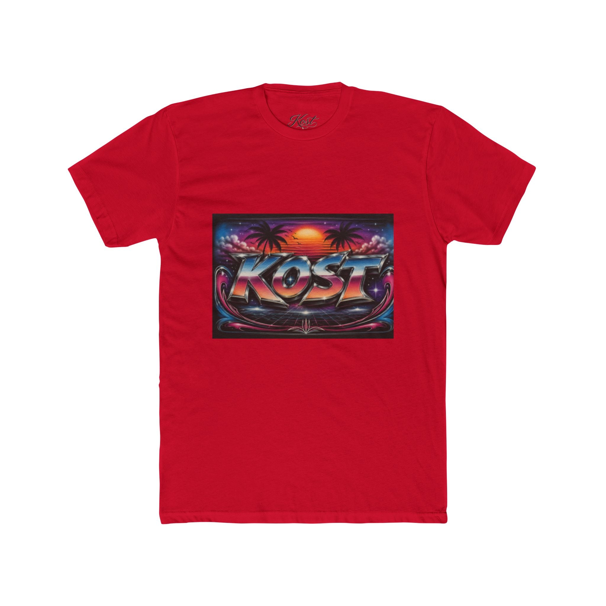 KOST Retro Sunset Tee — 80s Vaporwave Beach Graphic T-Shirt