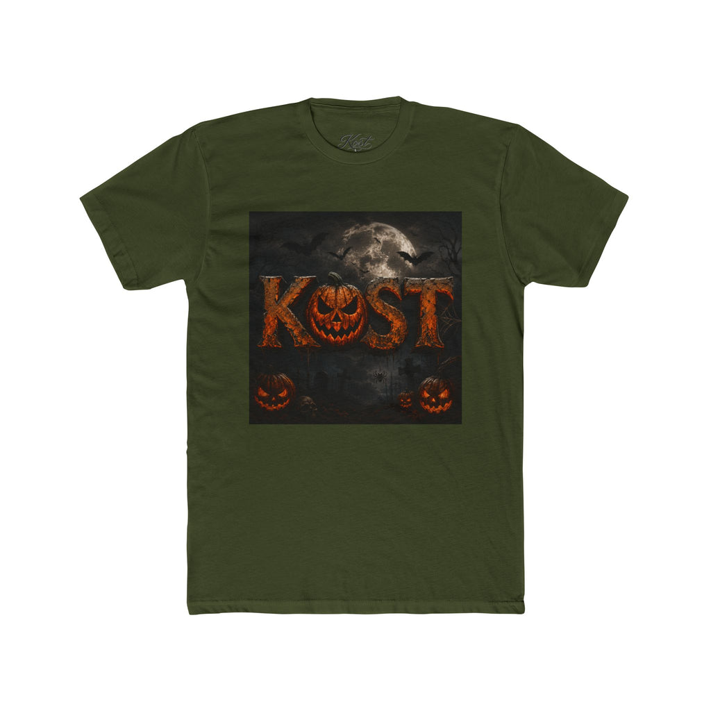 Halloween Pumpkin 'KOST' Crew Tee — Spooky Jack-o'-Lantern Moon T-Shirt