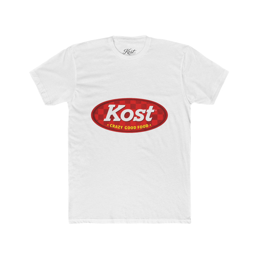 Kost Logo Tee — Vintage Red "Kost" Oval Graphic Cotton T-Shirt