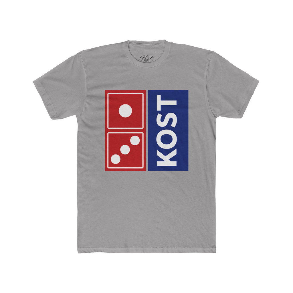 KOST Domino Logo Tee — Retro Red & Blue Graphic T-Shirt