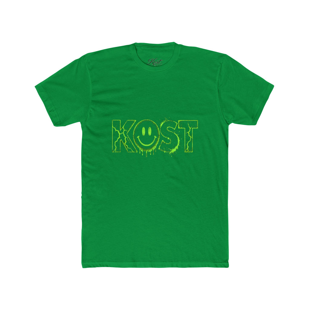 KOST Smiley Graphic Tee — Neon Green Drip Logo Cotton T-Shirt