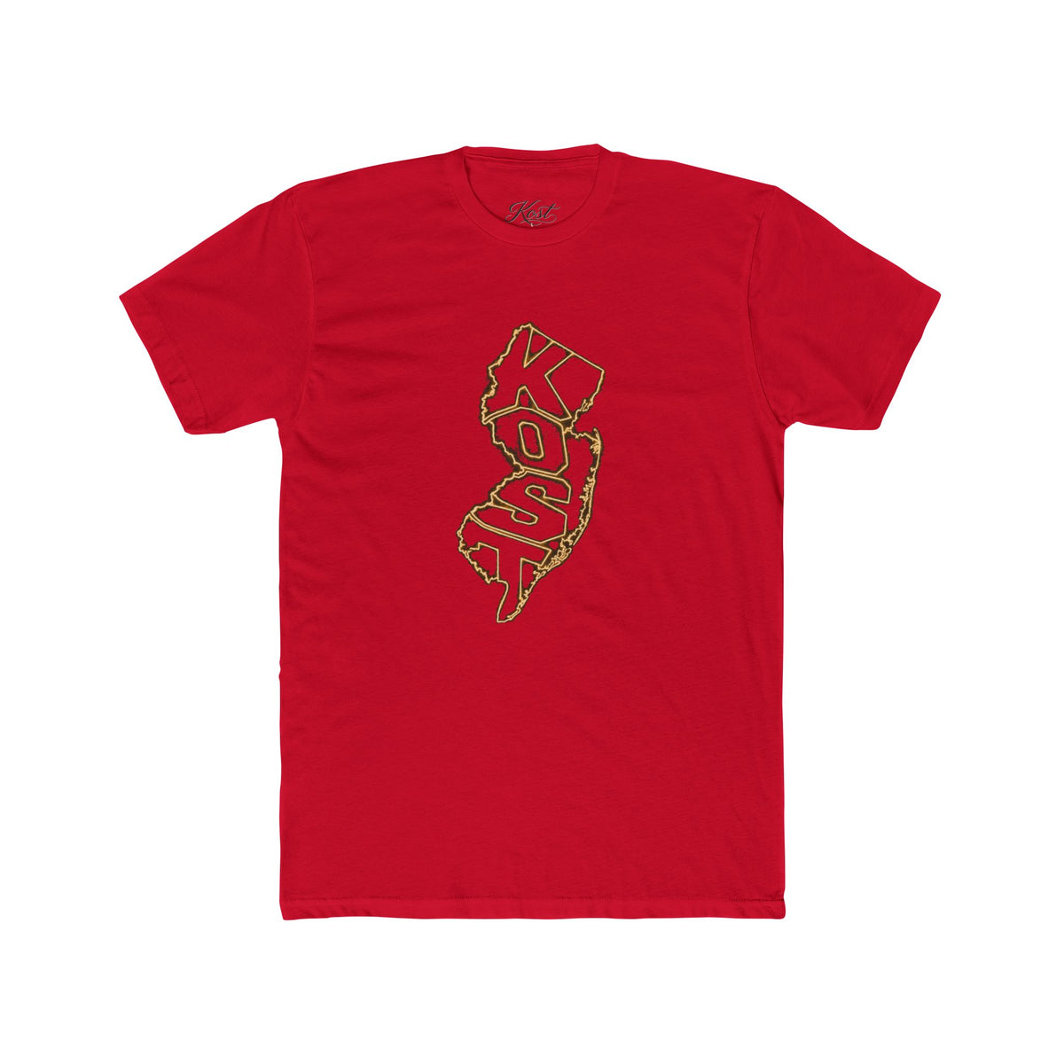 New Jersey 'KOSO' Map Tee — Vintage Gold State Graphic T-Shirt