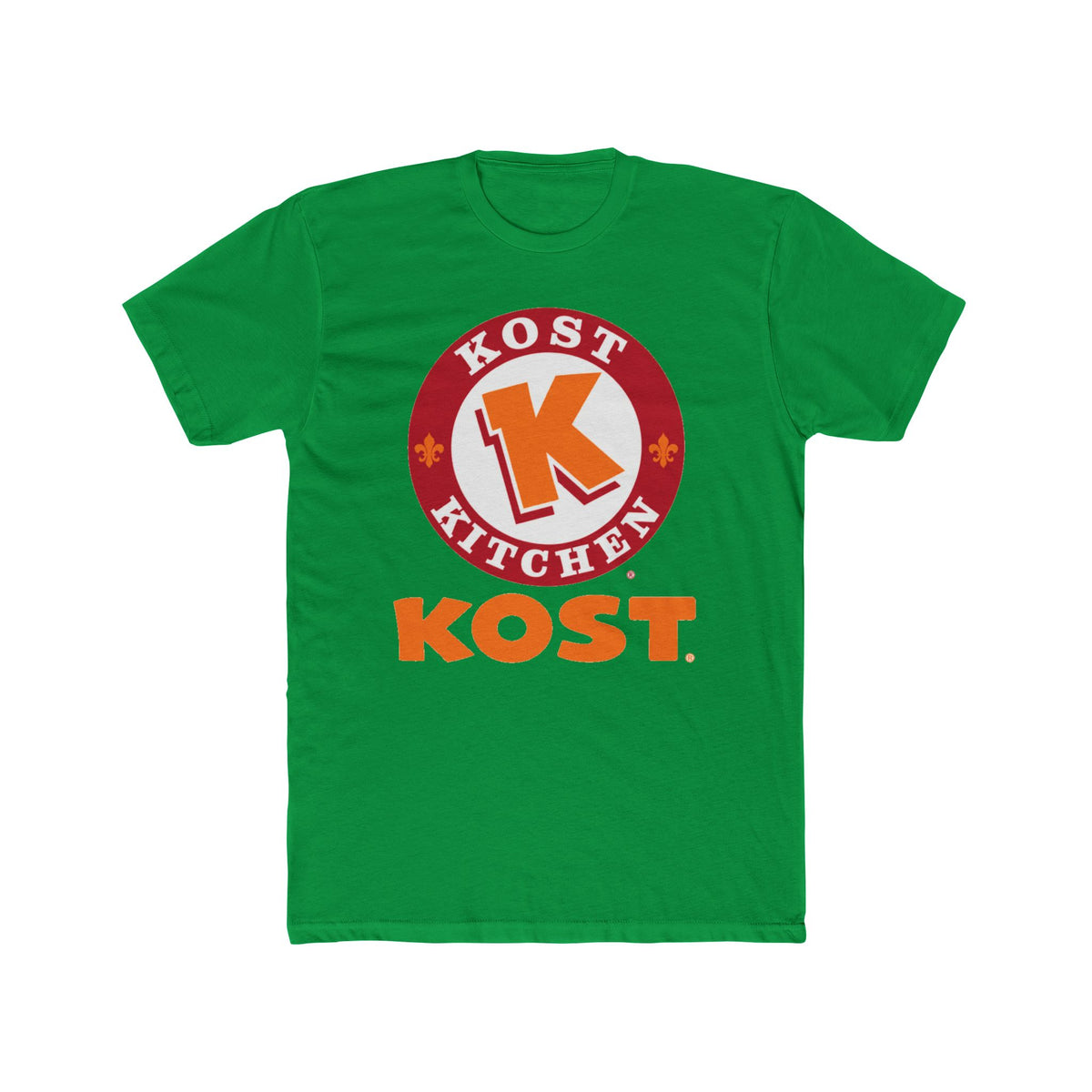 T-Shirt — Kost Kitchen Logo Tee (KOST) | Retro Orange & Red Restaurant Shirt