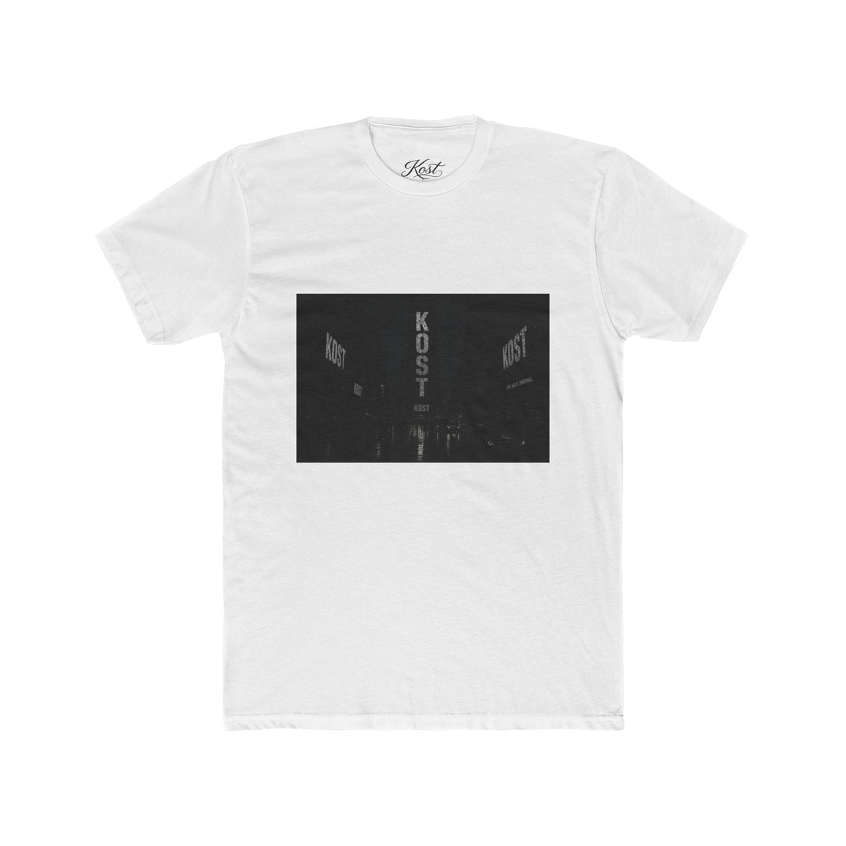 KOST Neon Sign Photo Tee — Vintage Urban Night Streetwear T-Shirt