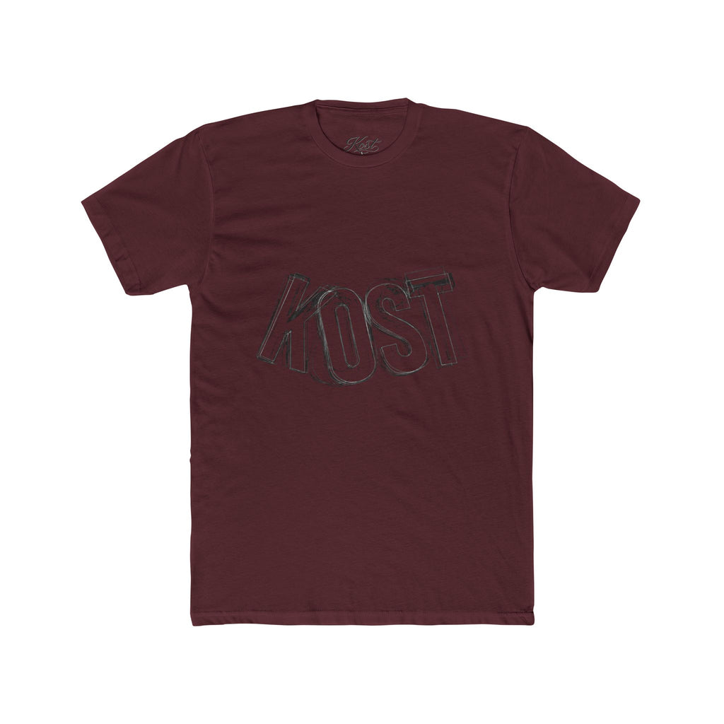 KOST Sketch Logo Tee — White Cotton Graphic T‑Shirt