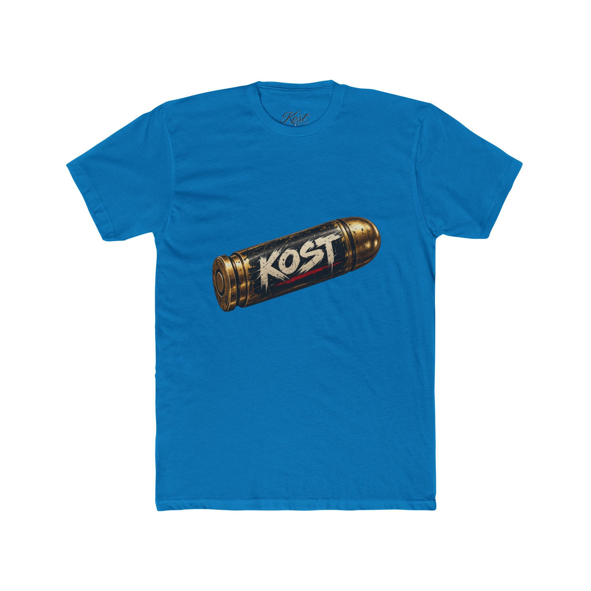Bullet Logo T‑Shirt — "KOST" Vintage Brass Bullet Graphic