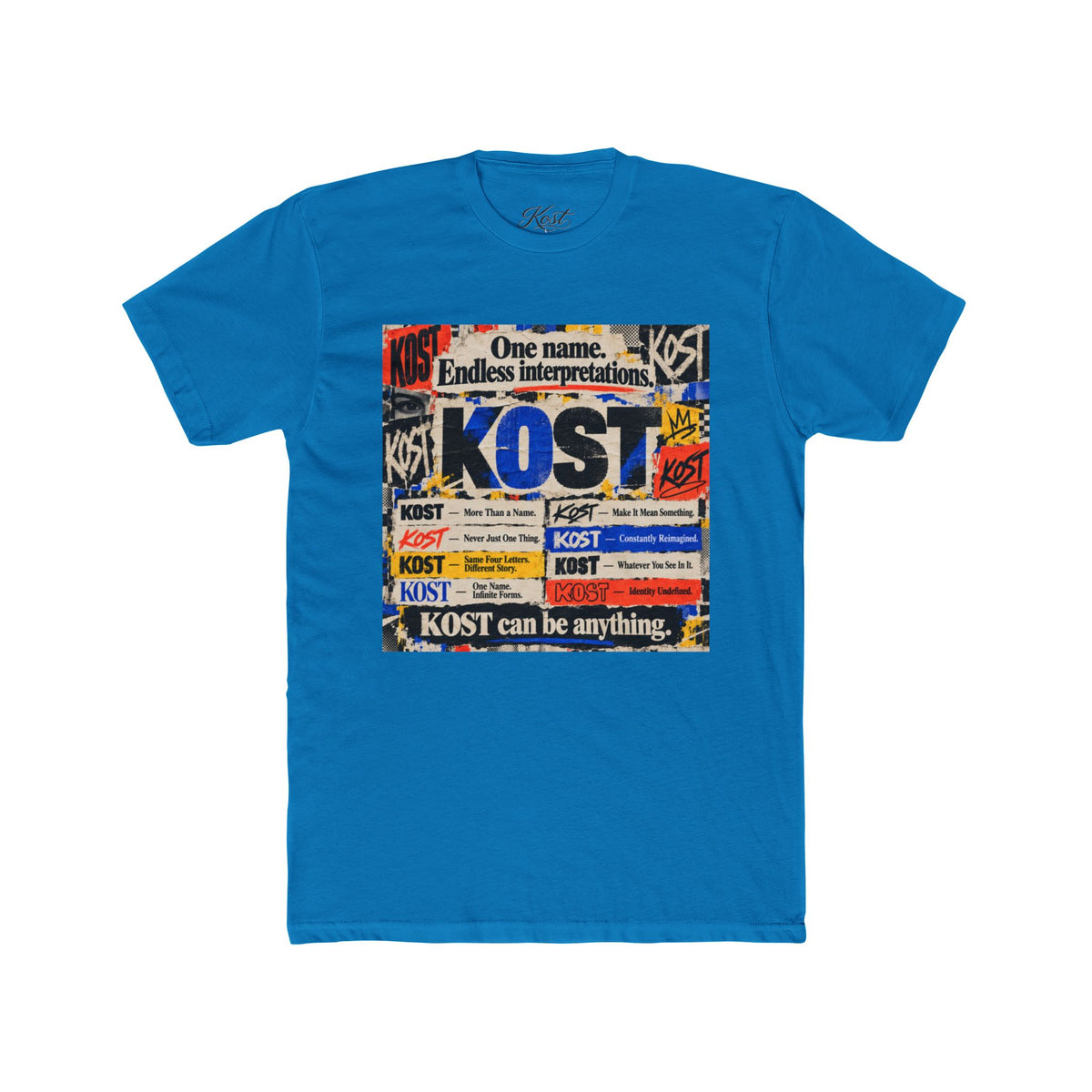 KOST Vintage Patchwork Tee — 'KOST' Collage Graphic Cotton T-Shirt