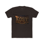 ROST Vintage Industrial Graphic Tee — Rusted Metal Letters Crew Shirt