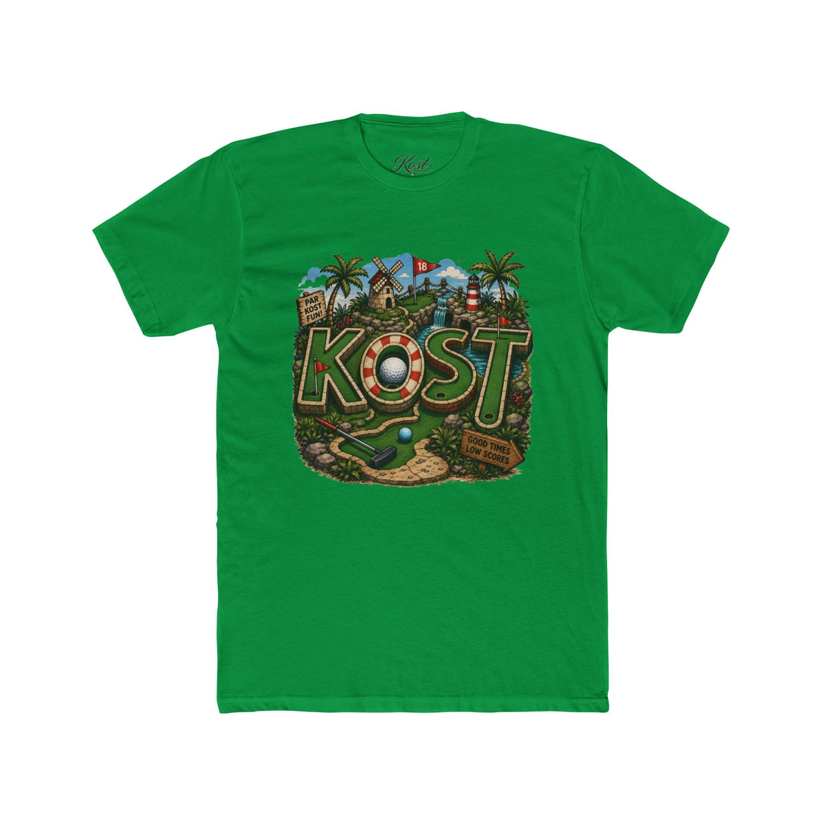 KOST Golf Course Graphic Tee — Vintage Island Mini Golf Design