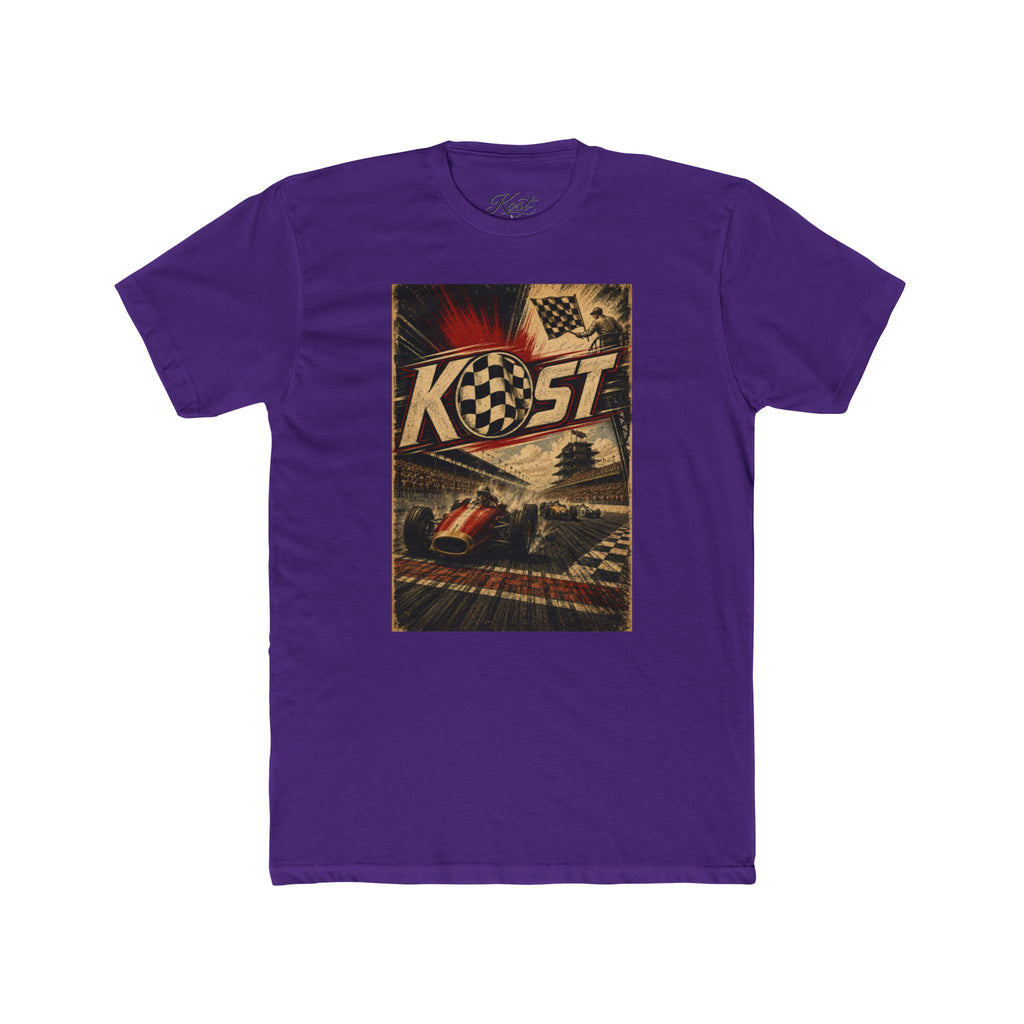 Retro Racing T-Shirt — "KOST" Vintage Checkered Flag Tee