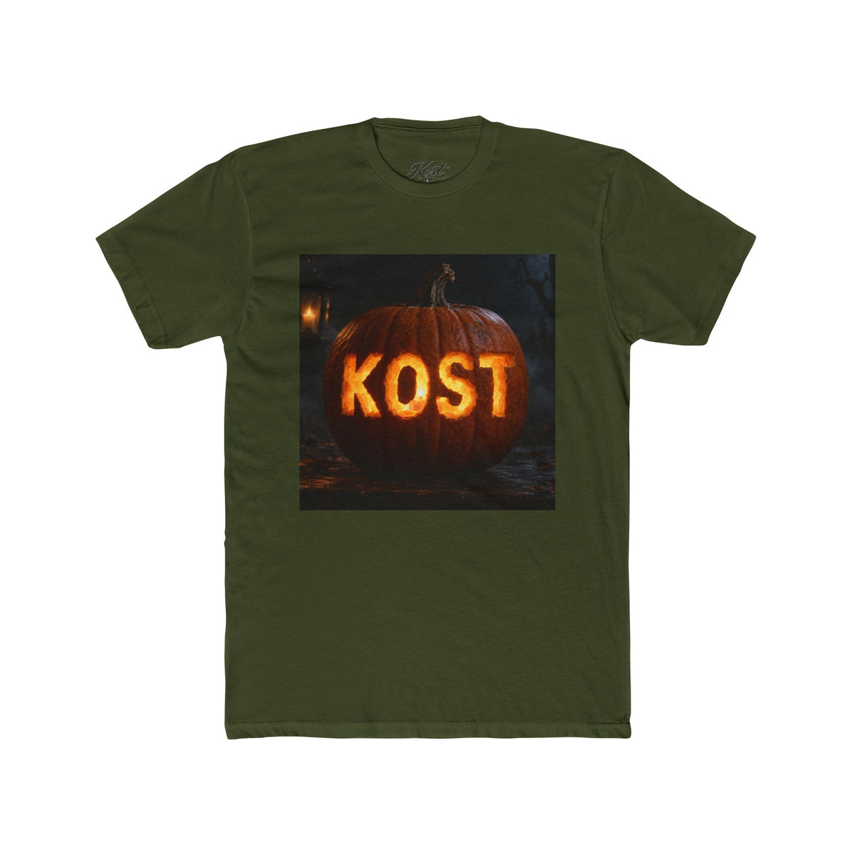 Pumpkin Carved 'KOST' Tee — Halloween Jack-O'-Lantern T-Shirt