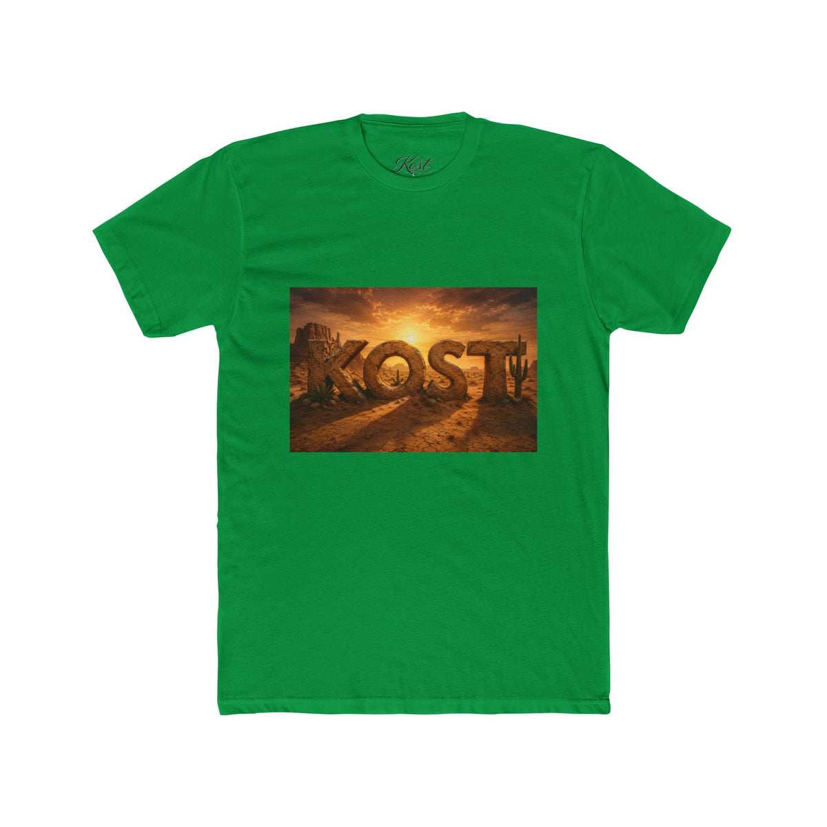 KOST Sunrise Graphic Tee — Vintage Stone Lettering Sunset T-Shirt