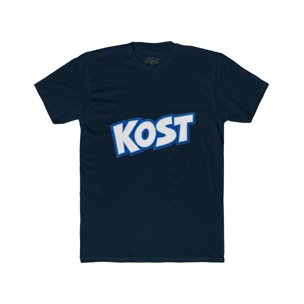 KOST Retro Logo T‑Shirt — Bold Blue Graphic Crew Tee