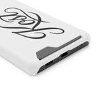 Phone Case with Card Holder – Elegant Black Calligraphy Design