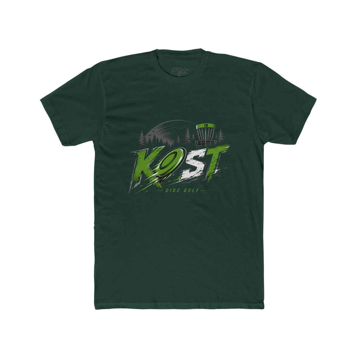 Disc Golf Tee — "K.O.T" Logo Shirt with Basket & Forest Graphic