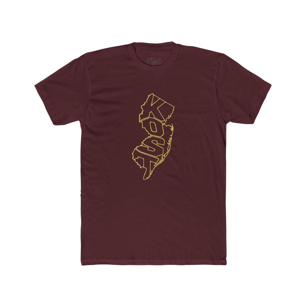 New Jersey 'KOSO' Map Tee — Vintage Gold State Graphic T-Shirt