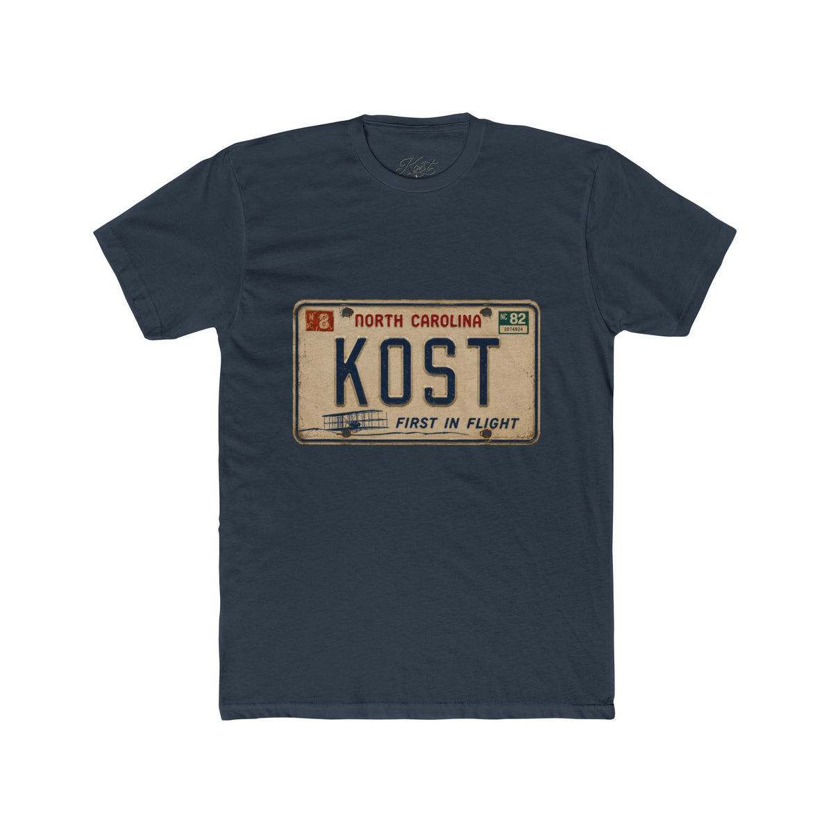 Vintage North Carolina License Plate Tee — "KOST" Graphic T-Shirt