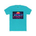 Retro Sunset "ROST" Graphic Tee — 80s Vaporwave Palm Beach T-Shirt