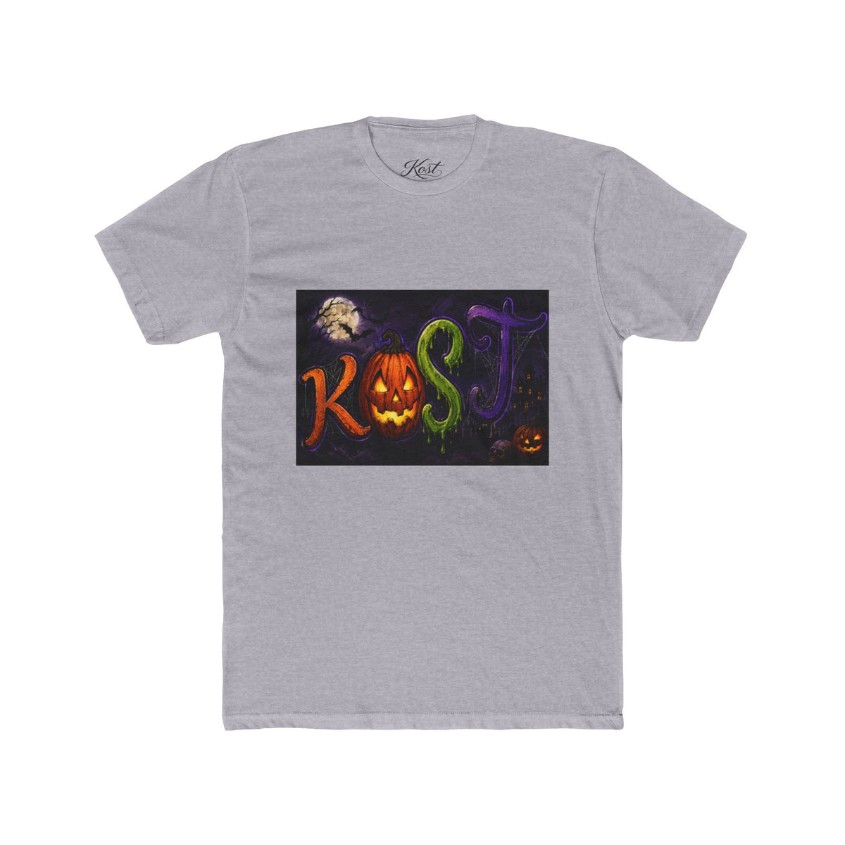 Halloween 'Kost' Graphic Tee — Spooky Pumpkin Lettering Shirt