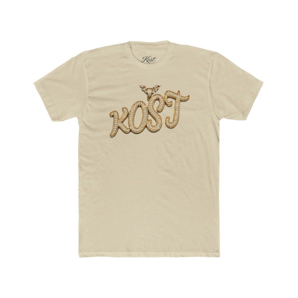 KOST Script Logo Tee — Vintage Rhinestone Lettering Cotton T-Shirt