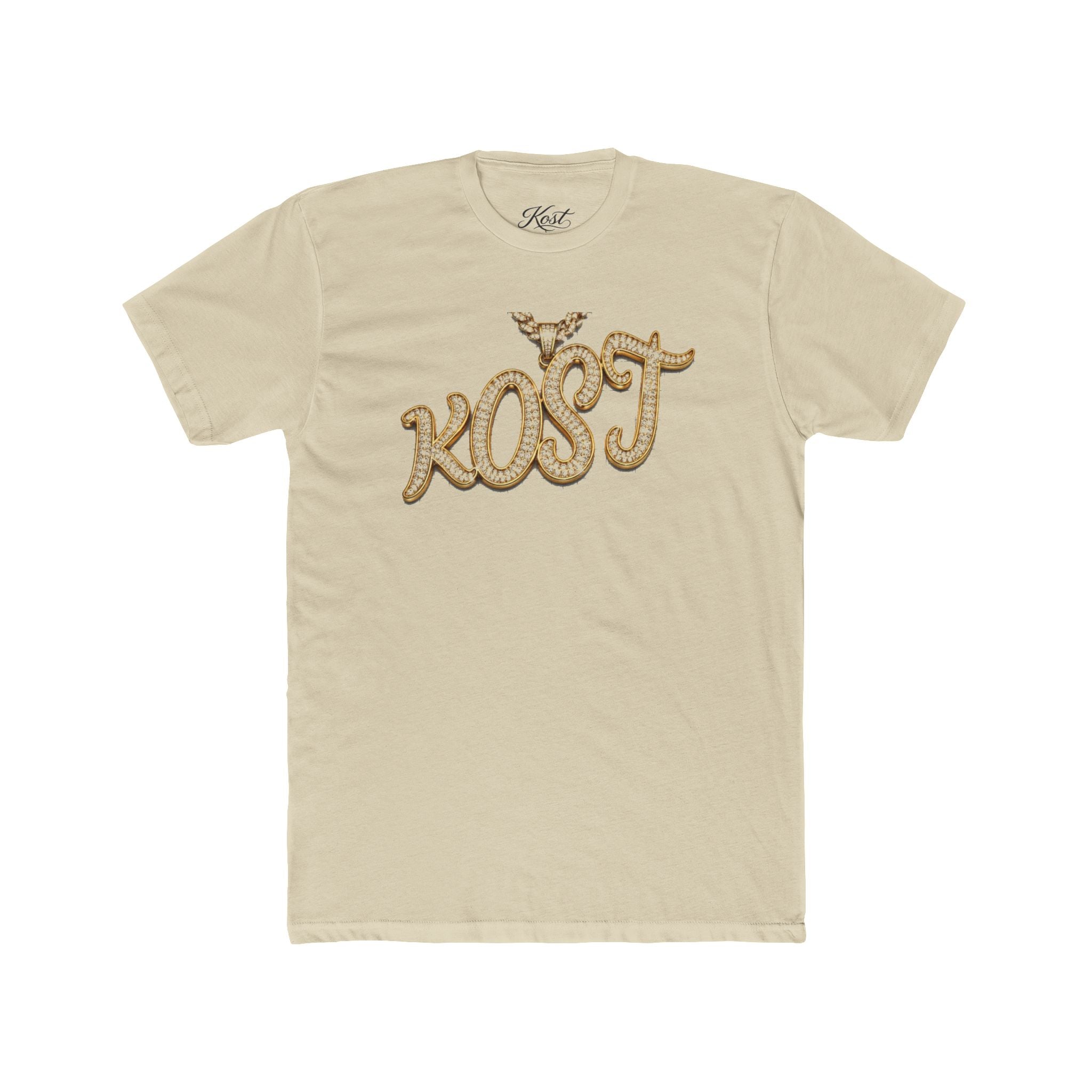 KOST Script Logo Tee — Vintage Rhinestone Lettering Cotton T-Shirt