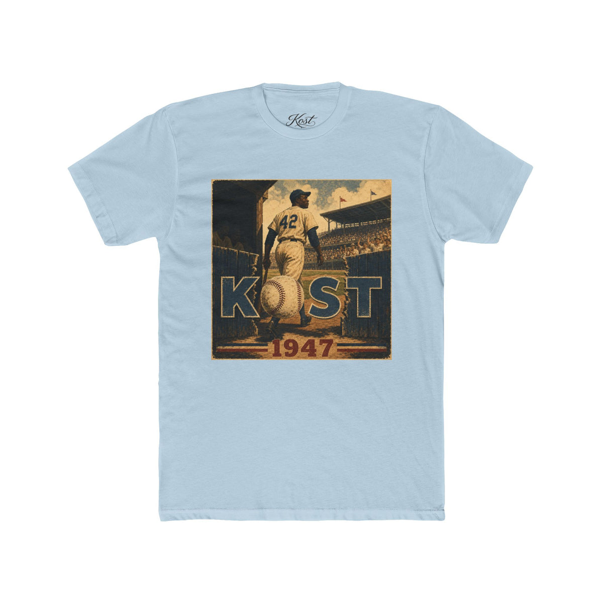 Vintage Baseball T-Shirt — 'Kost 1947' Retro Stadium Tee