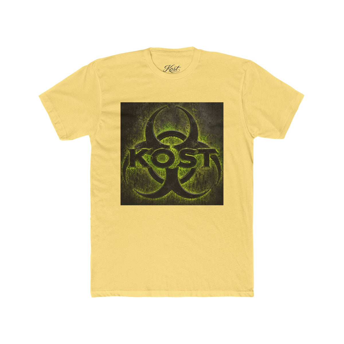 Biohazard KOST Graphic Tee — Distressed Neon Toxic Logo T-Shirt