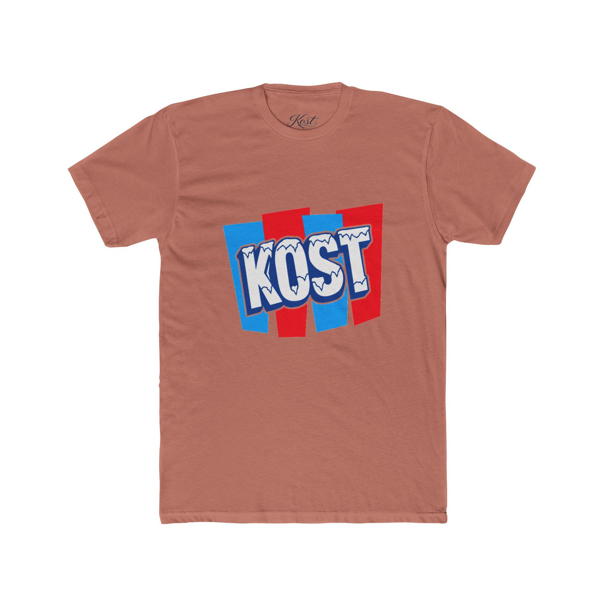 Kost Retro Logo T-Shirt — Red & Blue Graphic Crew Tee