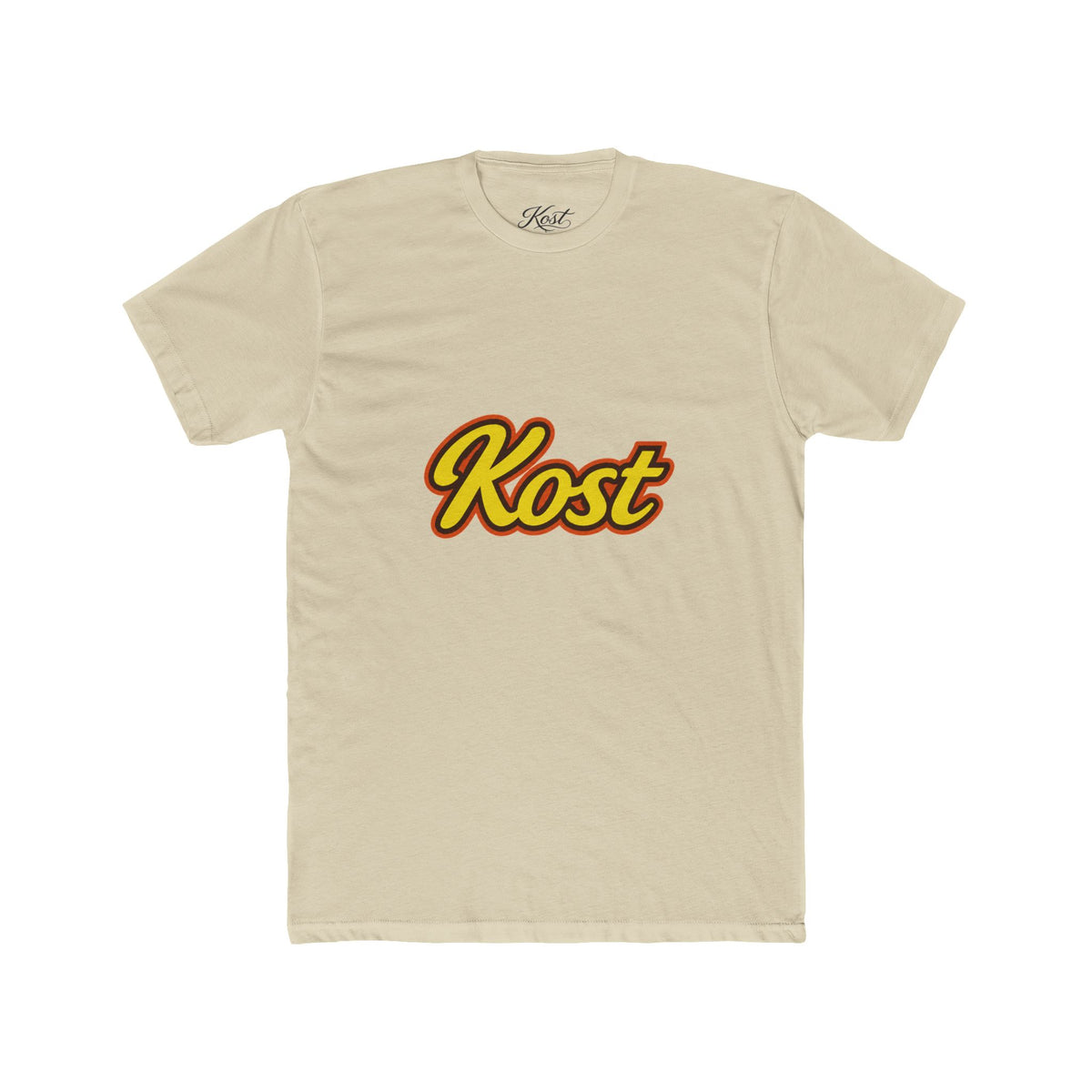 Kost Script T-Shirt — Retro Yellow & Red Logo Tee
