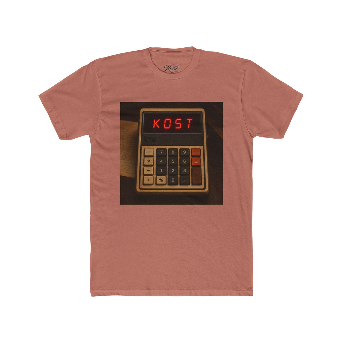 Calculator Retro Tee — “KOST” Vintage Electronics Graphic T-Shirt
